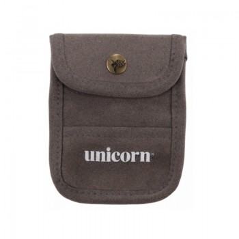 ACCESSORY POUCH GREY FLOCKED LEATHER