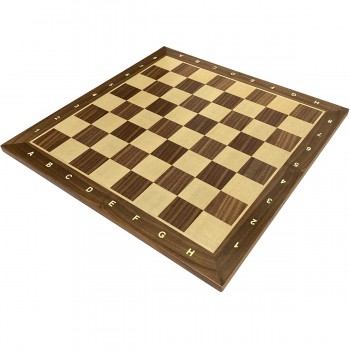 Luxury Σκακιέρα 50x50cm Ξύλινη με Καπλαμά (Καρυδιά-Δρυς)
