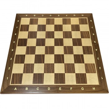 Luxury Σκακιέρα 50x50cm Ξύλινη με Καπλαμά (Καρυδιά-Δρυς)