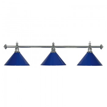 Lamp Moonlight Silver Rod, 3 Blue Shades