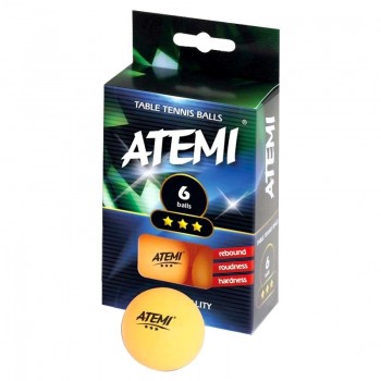 Balls Ping Pong Atemi 3Stars Orange - Set Of 6 Pcs