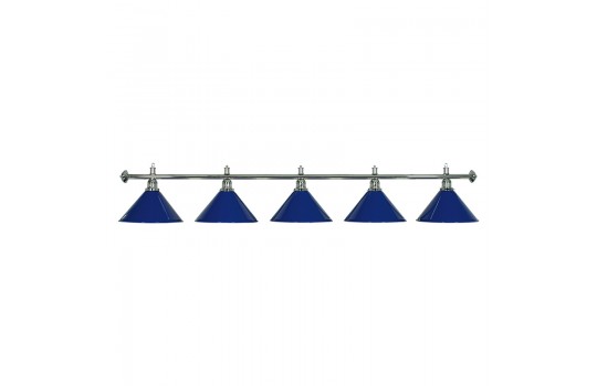 Lamp Moonlight Silver Rod, 5 Blue Shades