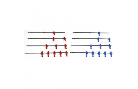Τηλεσκοπικές Μπάρες για Ποδοσφαιράκι Set 16mm Blue/Red Assist Foot