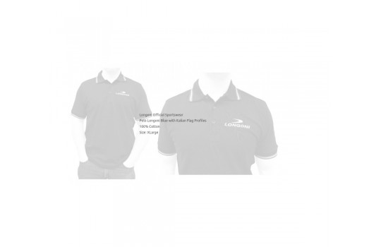 Polo Longoni Blue With Italian Flag Profiles Size Xl Cotton 100% (Preview 2)