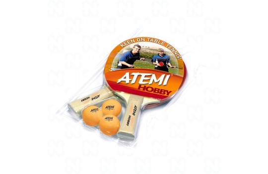 Ρακέτες Σετ και Μπάλες Ping Pong Hobby - 2 Ρακέτες + 3 Orange Μπάλες