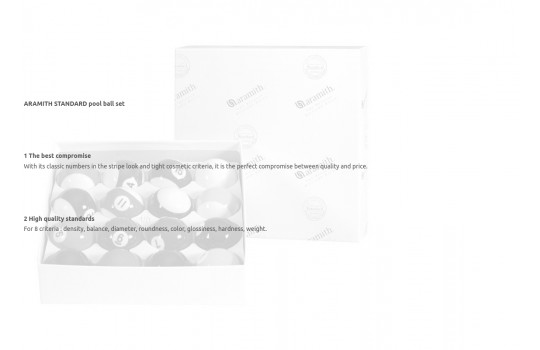 Aramith Set Standard 57,2mm ΜΕ ΛΕΥΚΗ ΜΠΑΛΑ 54mm (Preview 2)