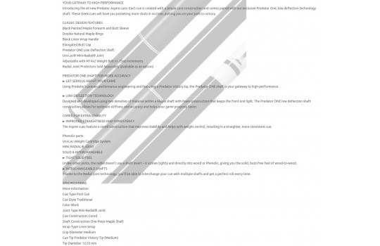 Cue Predator Aspire 1-3 (Butt with Shaft) (Preview 6)