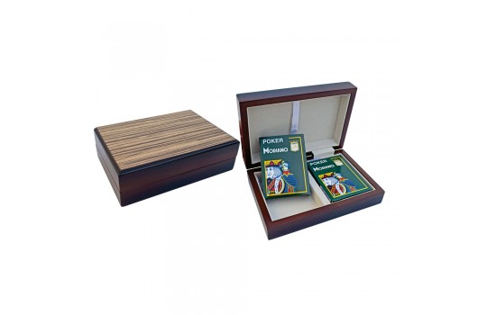 Luxury Wooden Case with 2 Modiano Decks