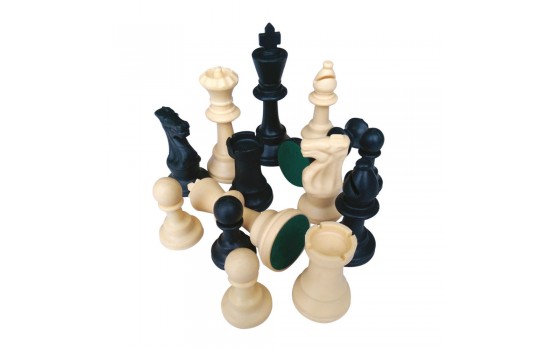 Plastic Chessmen Set 95mm with Weight inside