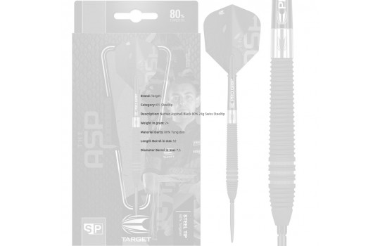 Nathan Aspinall Black 80% 24g Swiss Steeltip