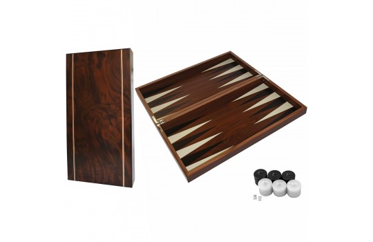 Backgammon Chestnut Deluxe Burl