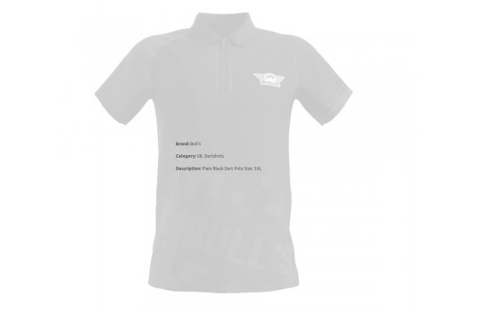 Plain Black Dart Polo Size: 5XL