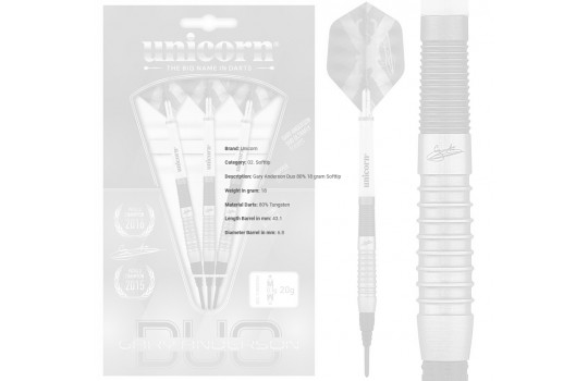 Gary Anderson Duo 80% 18 gram Softtip (Preview 3)