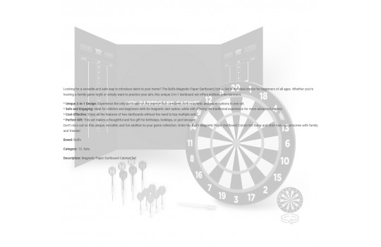 Bull's Paper Dartboard Cabinet Set 2σε1 (Steel Tip & Μαγνητικός) με 6+6 Βελάκια