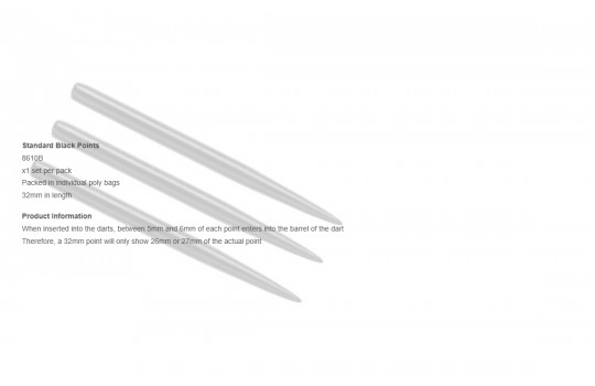 Winmau Standard Black Steel Tip Points Set - 32mm (Preview 2)