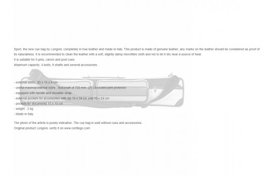 Cue Bag Longoni Giotto - Sport 4B-8S - VIDEO (Preview 6)