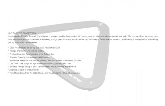 Predator AeroRack Black Pool Ball Rack ø ball 57,2mm (Preview 6)