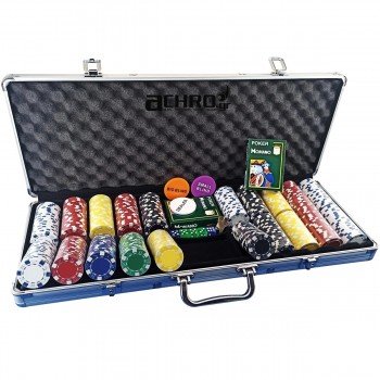 Aluminium Poker Case with 500 Dice Chips 11,5gr + 2 Modiano Decks